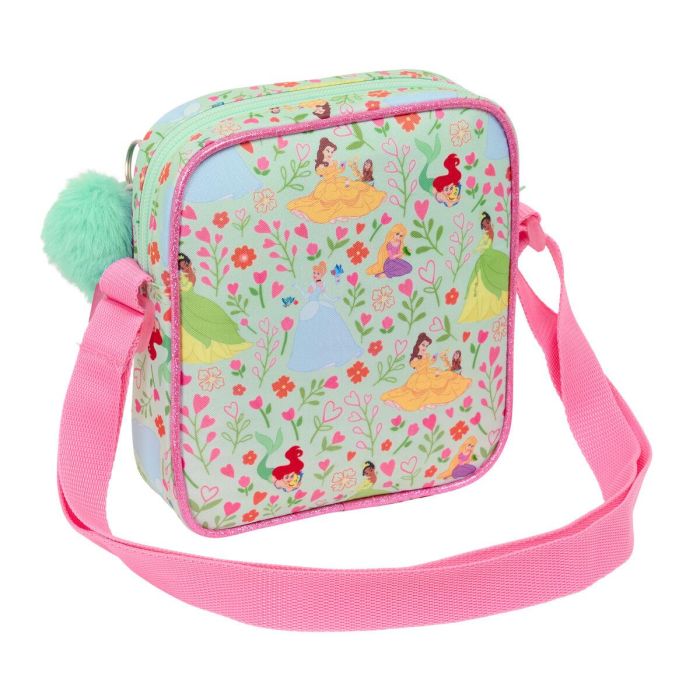 Bolso Bandolera Disney Princess Bloom Verde Rosa 16 x 18 x 4 cm 1