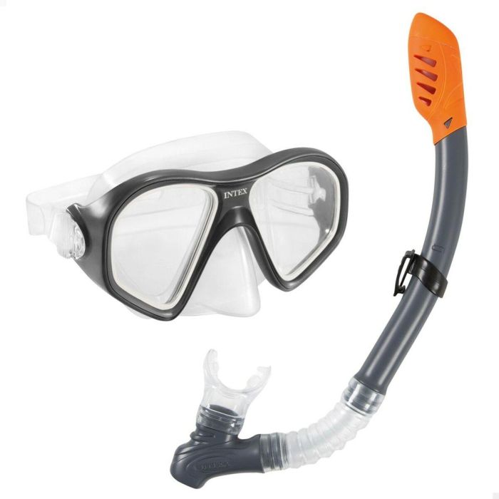 Gafas de Buceo con Tubo Intex Reef Rider Azul 4 Gafas de Buceo con Tubo Intex Reef Rider Azul 4