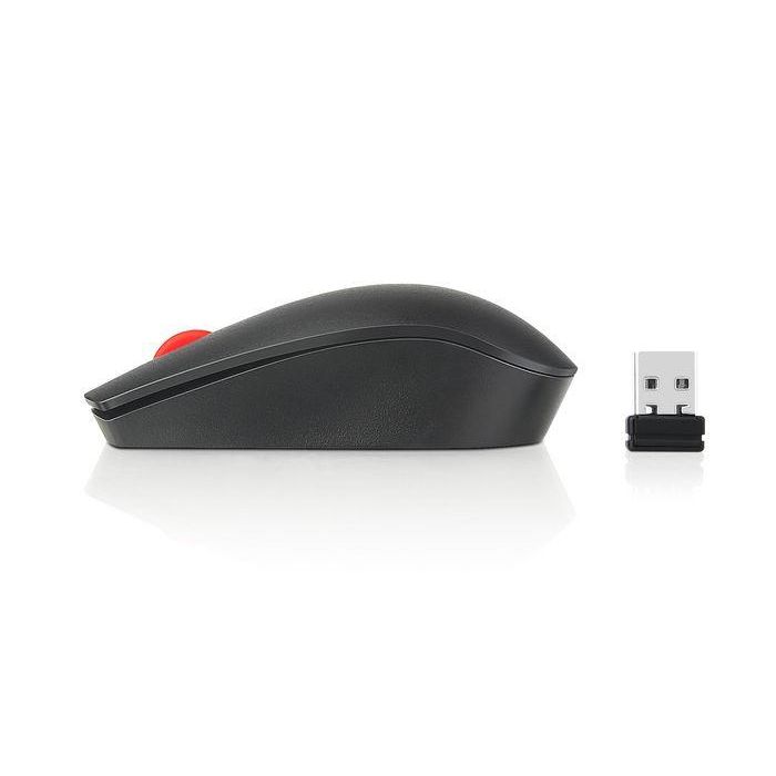 Lenovo Ratón Óptico Inalámbrico, 1200 dpi, 3 botones, Scroll, 2.4 GHz, Diseño Ambidextro, Negro - 61x106x33mm 1