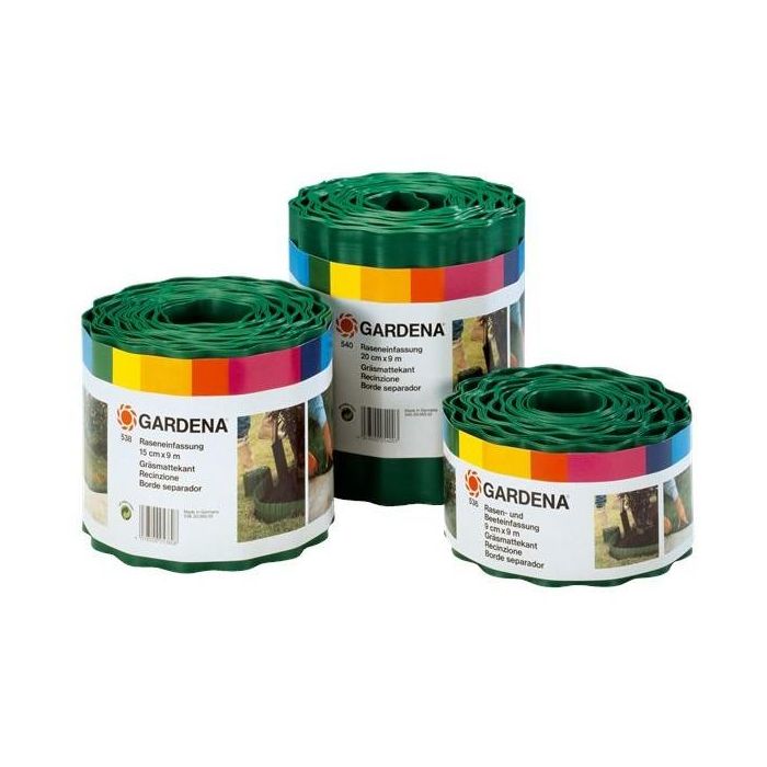 Gardena Borde de Césped Verde en Rollo, 15 cm de Alto, 9 m de Largo