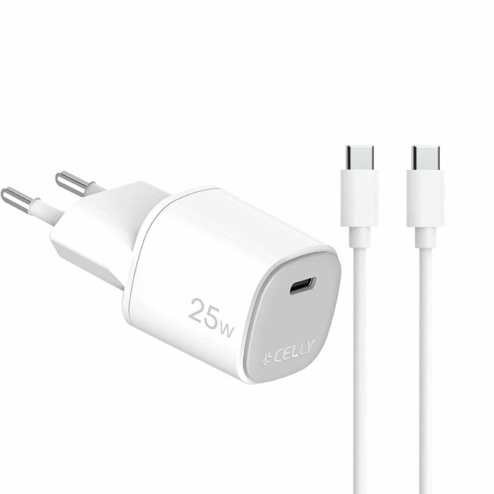 Cable USB Celly UPTC1USBC25WCTC Blanco 0 Cable USB Celly UPTC1USBC25WCTC Blanco 0