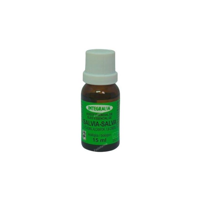 INTEGRALIA Salvia Aceite Esencial Ecológico 15 ml para Bienestar Femenino, Quimiotipado Alfa-Tujoma, Alcanfor, 1,8 Cineol