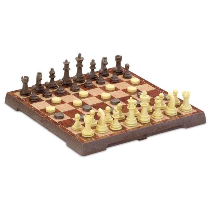 Juego ajedrez y damas magnético 24x24 cm 10 Juego ajedrez y damas magnético 24x24 cm 10