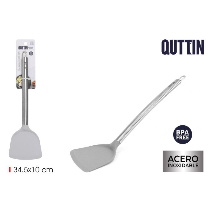 Quttin Pala de Silicona con Mango de Acero, 10 x 4 x 38 cm (24 Unidades) 0 Quttin Pala de Silicona con Mango de Acero, 10 x 4 x 38 cm (24 Unidades) 0