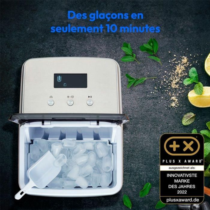 Máquina para fabricar cubitos de hielo MEDION (tamaño de cubitos de hielo pequeño y grande, tanque de agua de 2,6 litros, tiempo de producción corto aprox. 10 4