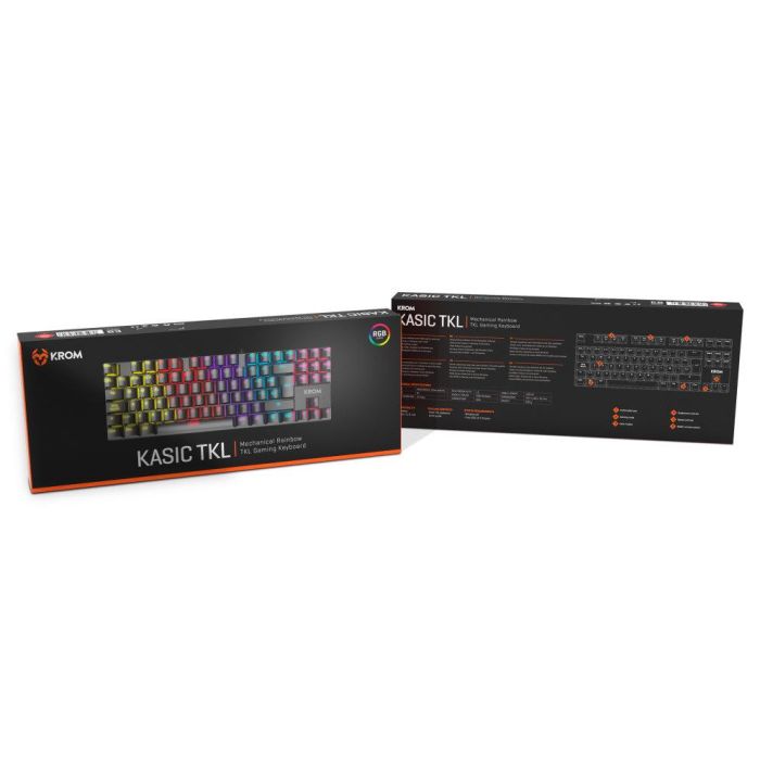 KROM Kasic TKL Teclado Mecánico TKL USB con Iluminación RGB Rainbow y Switches Rojos de Alto Rendimiento, Anti-Ghosting (25 Teclas), Modo Juego, Negro 2 KROM Kasic TKL Teclado Mecánico TKL USB con Iluminación RGB Rainbow y Switches Rojos de Alto Rendimiento, Anti-Ghosting (25 Teclas), Modo Juego, Negro 2