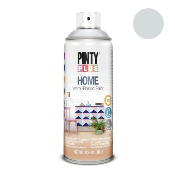Pinty Plus Pintura Acrílica Spray Water-based 520cc Foggy Blue hm120 para Hogar, Muebles y Decoración - Bajo Olor y Fácil de Usar