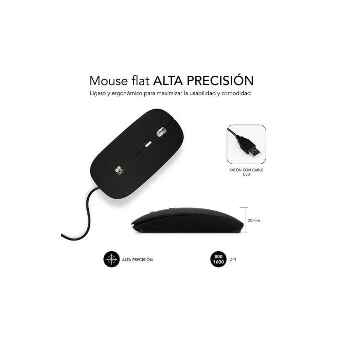 SUBBLIM SUB-LB-2SP0001 Maletín Toploader para Portátil 15.6" con Ratón USB Ergonómico, Cinta para Trolley y Bolsillo Accesorios - Negro 3