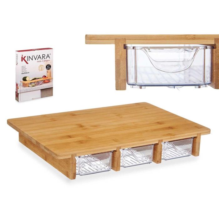 Kinvara Tabla de Bambú con 3 Compartimentos 40x28x6 cm (6 Unidades) Kinvara Tabla de Bambú con 3 Compartimentos 40x28x6 cm (6 Unidades)