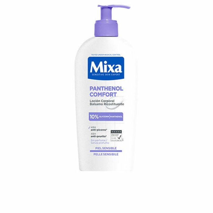 Mixa F.I.L. B194118/1 PANTHENOL COMFORT Loción Corporal Hidratante Piel Sensible, Antipicores con 10% Glicerina + Pantenol, Hipoalergénica, Sin Fragancia 250 ml Mixa F.I.L. B194118/1 PANTHENOL COMFORT Loción Corporal Hidratante Piel Sensible, Antipicores con 10% Glicerina + Pantenol, Hipoalergénica, Sin Fragancia 250 ml