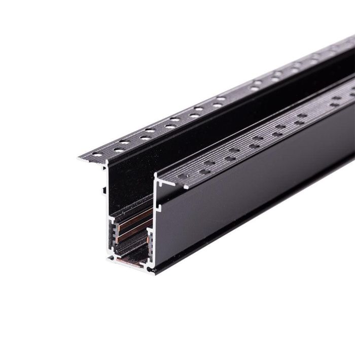 Carril Magnético Empotrado 20mm Negro 2M 0 Carril Magnético Empotrado 20mm Negro 2M 0