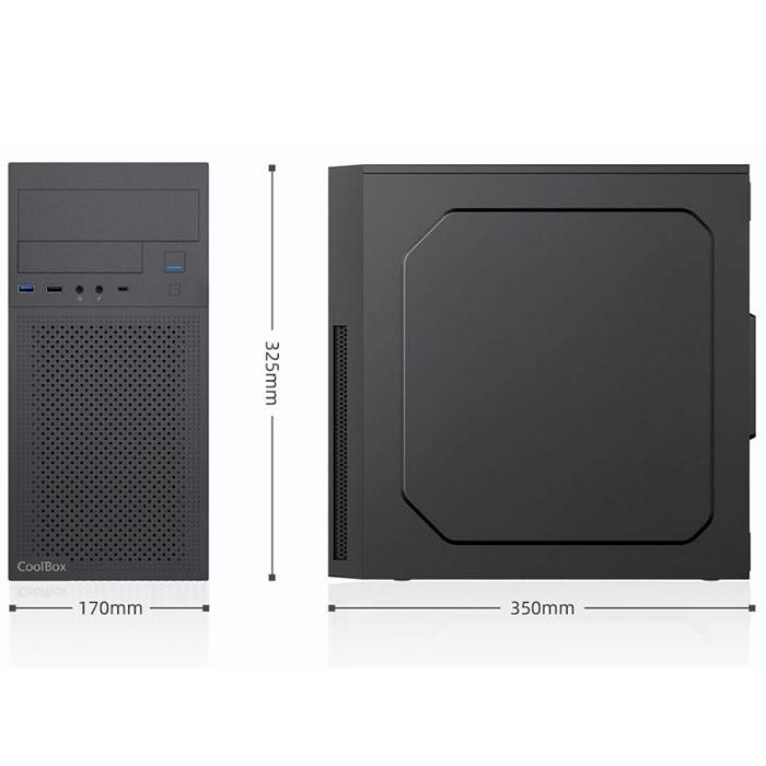 Coolbox CAJA MATX M680 USB-C 3.2 GEN1 FTE.BASIC500 500W Caja Ordenador Micro ATX Negra 4