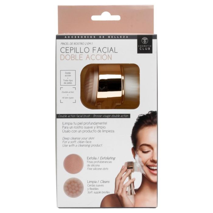 Cosmetic Club Cepillo Facial 2 En 1 con Cerdas Suaves y Silicona para Exfoliar y Limpiar Todo Tipo de Piel 0 Cosmetic Club Cepillo Facial 2 En 1 con Cerdas Suaves y Silicona para Exfoliar y Limpiar Todo Tipo de Piel 0