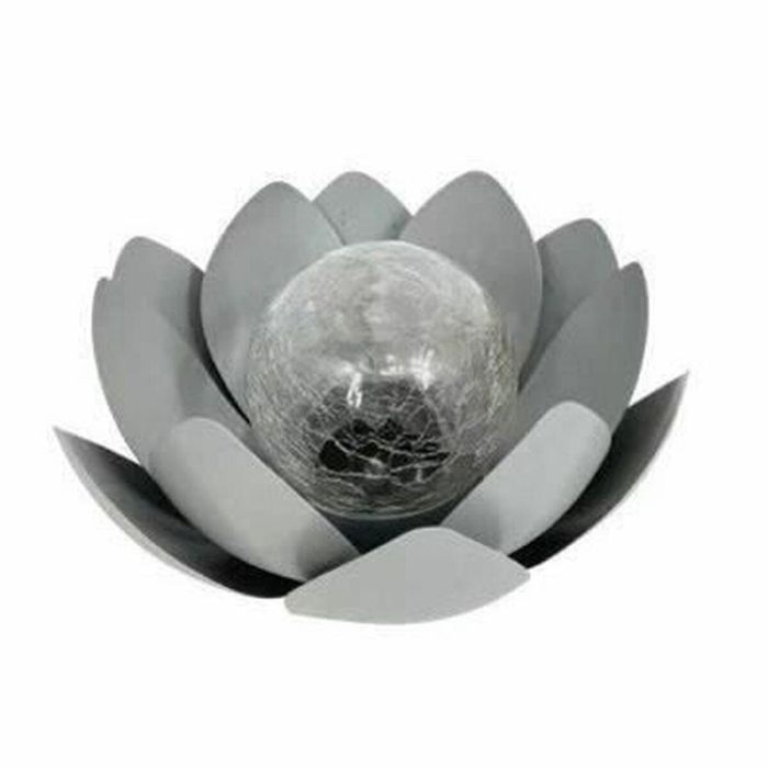 Galix Lirio de Agua Solar Decorativo para Jardín | Bola Agrietada 25 cm | Luz LED Blanca Metal/Vidrio | 8 Horas Iluminación 0 Galix Lirio de Agua Solar Decorativo para Jardín | Bola Agrietada 25 cm | Luz LED Blanca Metal/Vidrio | 8 Horas Iluminación 0