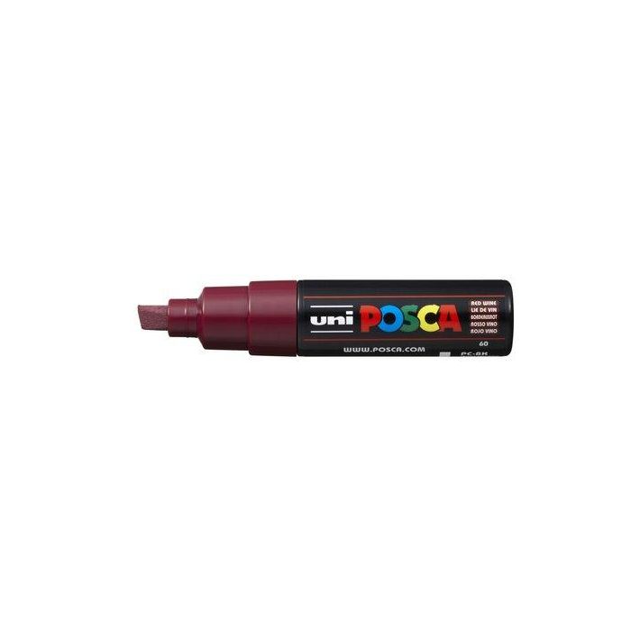 POSCA Pc-8K Marcador No Permanente Punta Biselada 8.0 mm Rojo Vino - Tinta Base Agua, No Tóxico