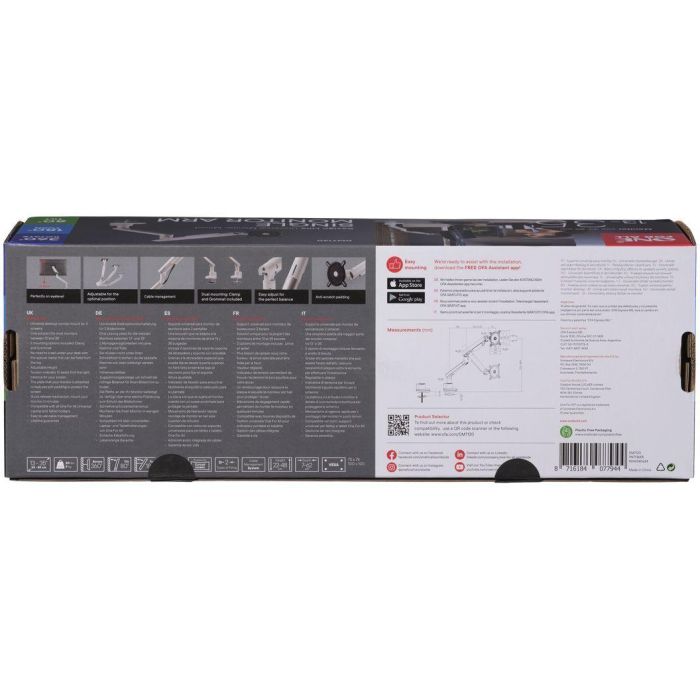 Soporte dinámico para monitor - UNO PARA TODOS - VESA 100 - Brazo simple - 13 y 32" - 8 kg máx. - Altura ajustable - Blanco 4 Soporte dinámico para monitor - UNO PARA TODOS - VESA 100 - Brazo simple - 13 y 32" - 8 kg máx. - Altura ajustable - Blanco 4