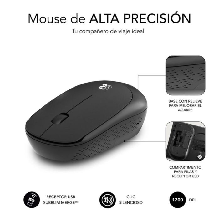 SUBBLIM Harmony Pack Mousepad XL + Wireless Mouse Black 2
