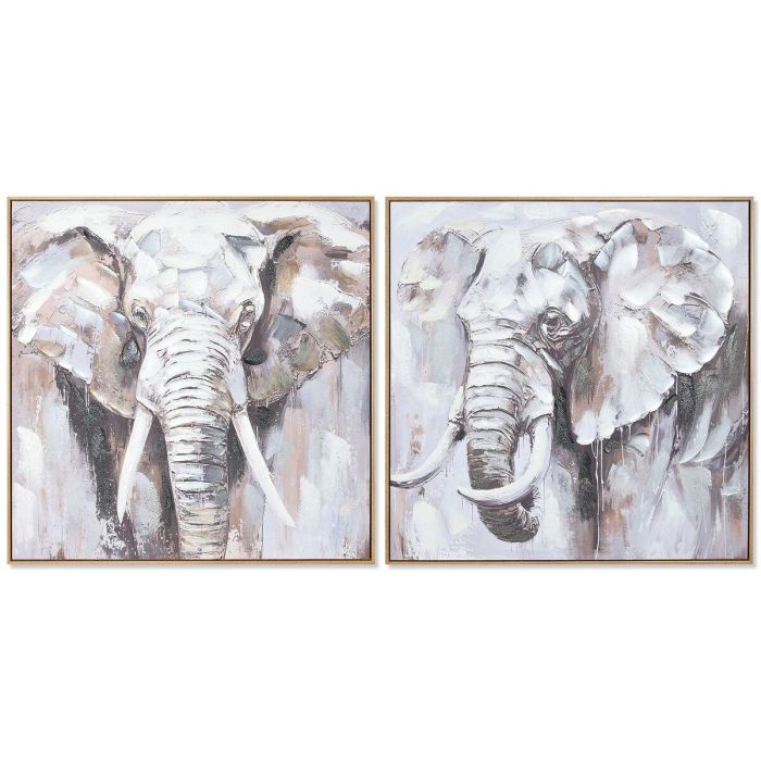 Cuadro Colonial DKD Home Decor Gris Blanco 3.5 x 80 x 80 cm (2 Unidades) Cuadro Colonial DKD Home Decor Gris Blanco 3.5 x 80 x 80 cm (2 Unidades)