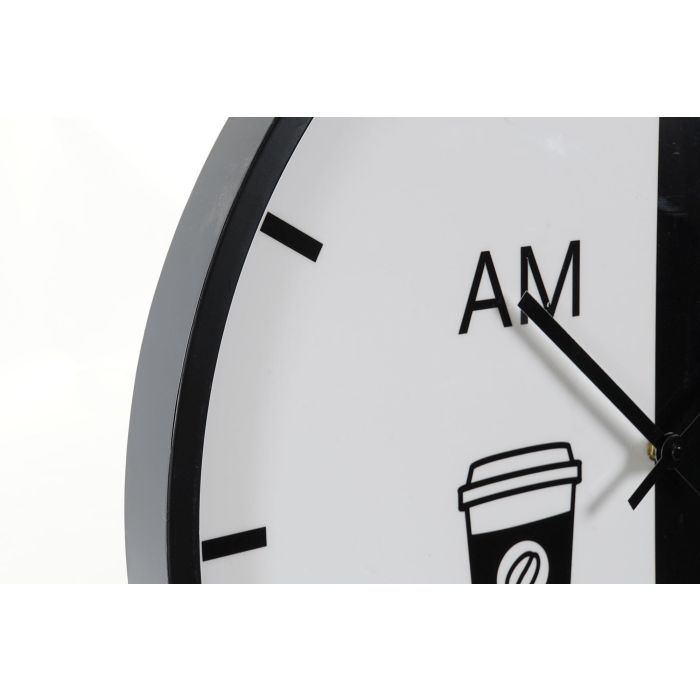 DKD Home Decor Reloj de Pared Moderno de Metal, Colores Negro y Blanco, Dimensiones 60x60 cm, Profundidad 4 cm, Requiere 1 Pila AA 1