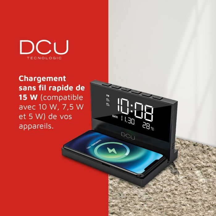 Reloj-Despertador DCU 37300830 Negro 4 Reloj-Despertador DCU 37300830 Negro 4