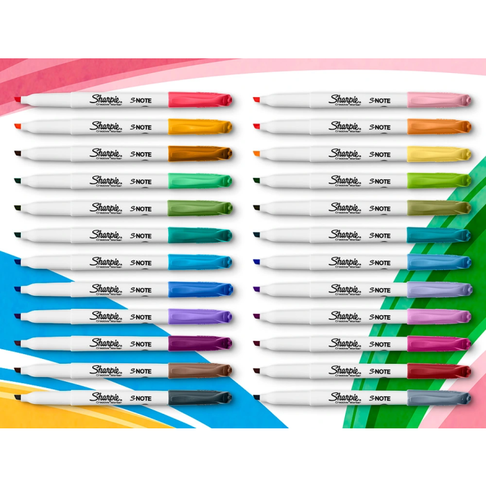 Sharpie S-Note Rotulador Permanente Punta Biselada Blister 20 Unidades Colores Surtidos 6