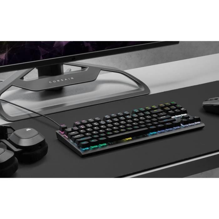 Teclado de juego óptico -mecánico - Azerty - Corsair - K60 Pro TKL - sin pavé digital - RGB retroiluminado - negro (CH -911D01A -FR) 4 Teclado de juego óptico -mecánico - Azerty - Corsair - K60 Pro TKL - sin pavé digital - RGB retroiluminado - negro (CH -911D01A -FR) 4