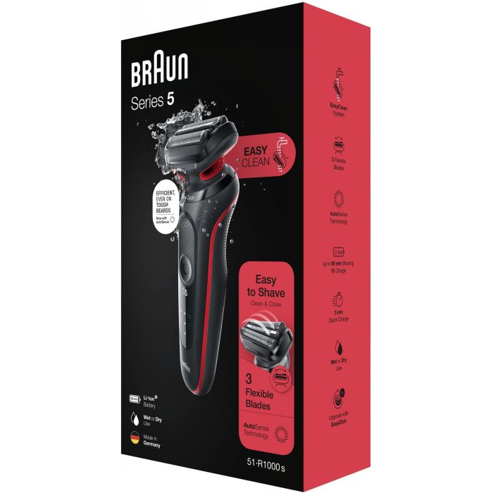 Maquinilla de Afeitar Eléctrica Braun 51-B1000s Rojo 5 Maquinilla de Afeitar Eléctrica Braun 51-B1000s Rojo 5