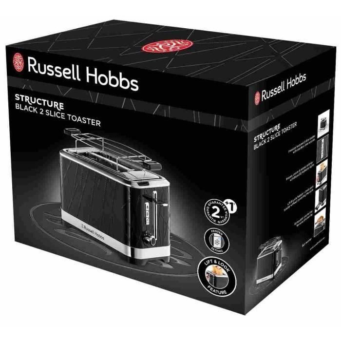 Russell Hobbs 28091-56 Estructura tostadora tostadora, Lift'n Look, ranuras XL, horneado ajustable, calentador de pastelería vienés - Negro 1 Russell Hobbs 28091-56 Estructura tostadora tostadora, Lift'n Look, ranuras XL, horneado ajustable, calentador de pastelería vienés - Negro 1