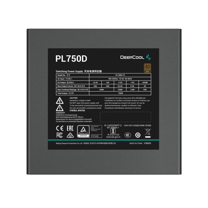 Fuente de Alimentación DEEPCOOL R-PL750D-FC0B-EU-V2 750 W 80 Plus Bronze 2 Fuente de Alimentación DEEPCOOL R-PL750D-FC0B-EU-V2 750 W 80 Plus Bronze 2