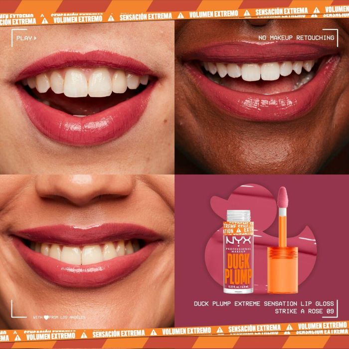 NYX Professional Make Up Duck Plump Brillo de Labios Voluminizador Extremo #Strike a Rose 6,8 ml 2 NYX Professional Make Up Duck Plump Brillo de Labios Voluminizador Extremo #Strike a Rose 6,8 ml 2