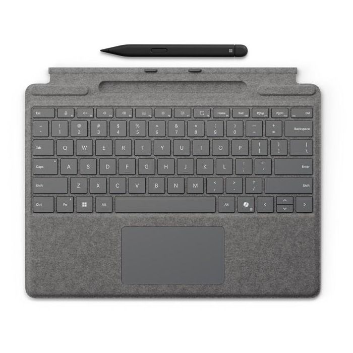 Microsoft Surface Pro 10/11/FB Keyboard con Pen2 y Copilot Taste - Platino