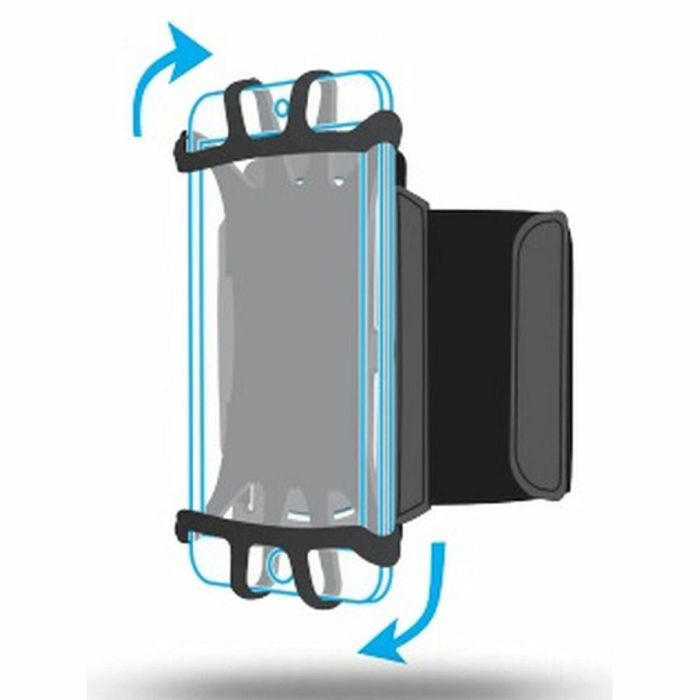 Brazalete para Móvil Mobilis 030003 Negro Silicona Brazalete para Móvil Mobilis 030003 Negro Silicona