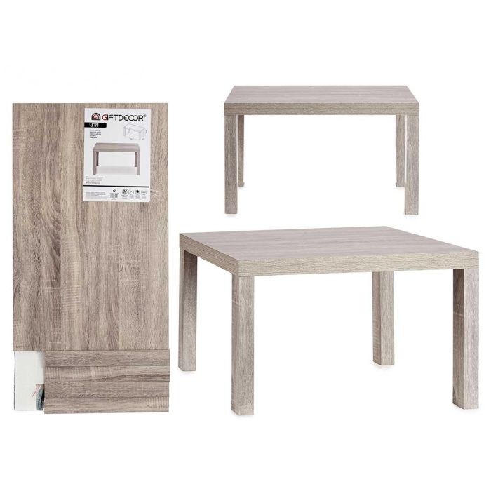Mesa Auxiliar Madera Gris 79X50X45Cm Giftdecor (3 Unidades) Mesa Auxiliar Madera Gris 79X50X45Cm Giftdecor (3 Unidades)