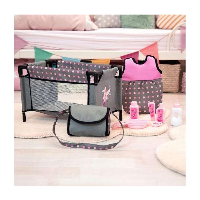 Reig Set de Cuidados para Muñeca Bebé, Juego de 11 Piezas Accesorios Rosa/Gris para Fomentar el Juego de Rol en Niños de 3+ Años 7