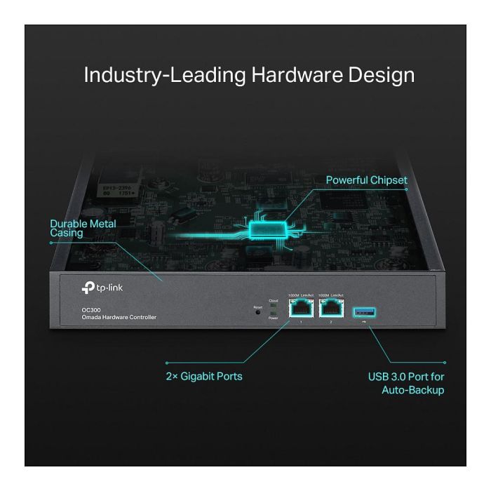TP-Link Controlador Hardware Omada OC300 - Administración Centralizada y en la Nube para hasta 500 AP, 100 Switches, 100 Routers - 2 Puertos Gigabit TP-Link Controlador Hardware Omada OC300 - Administración Centralizada y en la Nube para hasta 500 AP, 100 Switches, 100 Routers - 2 Puertos Gigabit