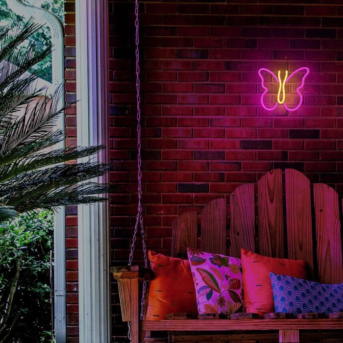 Forever Lámpara Neon LED Mariposa Rosa - Iluminación Decorativa 7
