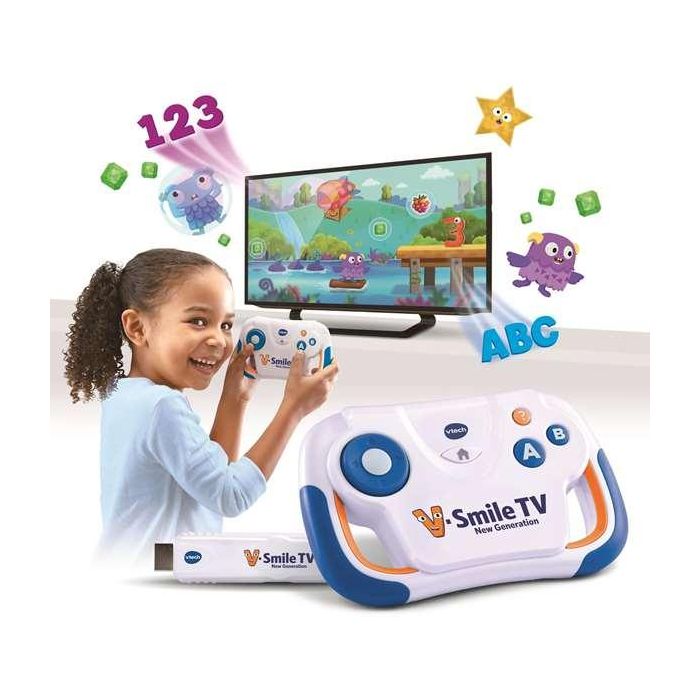 Vtech Videoconsola V.Smile TV Nueva Generación, Consola Educativa con 6 Mundos para Niños de 3 a 7 años, usa 2 pilas AA 7