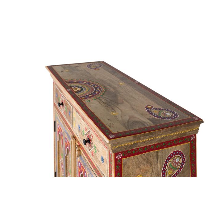 Giner y Colomer Aparador con 2 Cajones y 2 Puertas, Madera de Mango Pintada a Mano, Multicolor 4