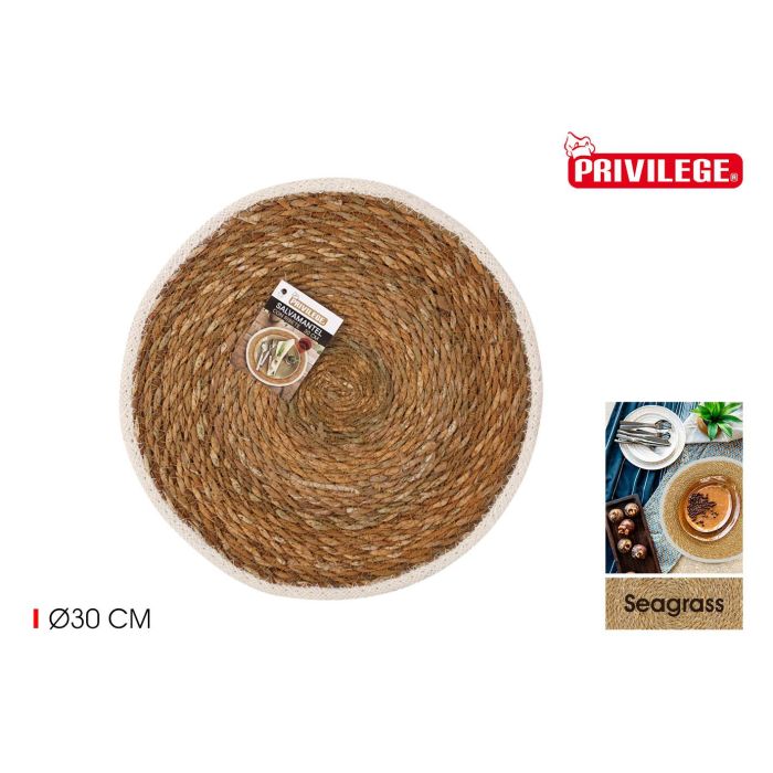 Salvamantel Seagrass con Ribete Rojo 30 cm - Privilege (36 Unidades) Salvamantel Seagrass con Ribete Rojo 30 cm - Privilege (36 Unidades)