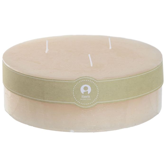DKD Home Decor Vela Básicos de Cera Cruda, Pack 6 Unidades, 20x20x6.5 cm, 1850g, Larga Duración 95h, 3 Mechas