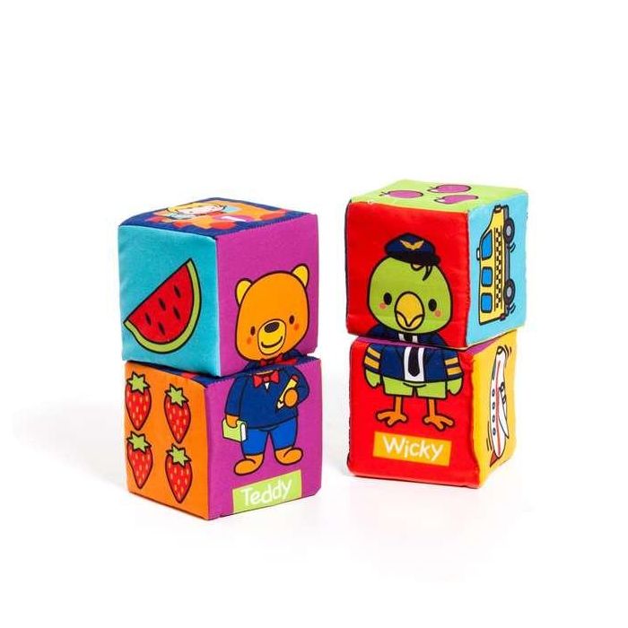 Molto Bolsa Cubos Aprendizaje de Tela 6 Piezas