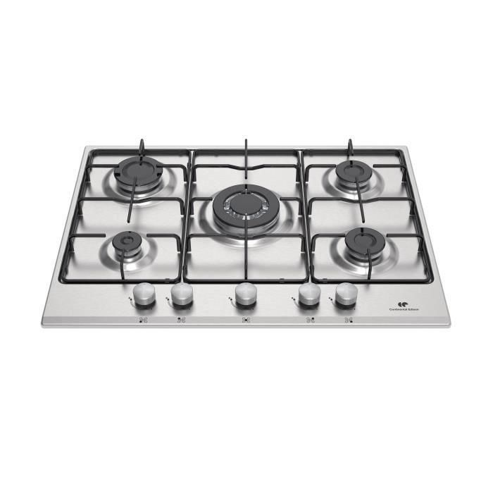 Continental Edison CECTG5VIX - Placa de Gas 5 Fuegos, Incluye 1 Corona de Acero Inoxidable Triple 1 Continental Edison CECTG5VIX - Placa de Gas 5 Fuegos, Incluye 1 Corona de Acero Inoxidable Triple 1