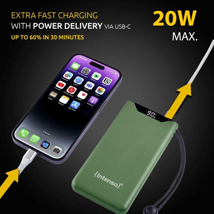 Intenso F10000 Powerbank 10000 mAh Verde con Power Delivery y Quick Charge 3.0 2 Intenso F10000 Powerbank 10000 mAh Verde con Power Delivery y Quick Charge 3.0 2