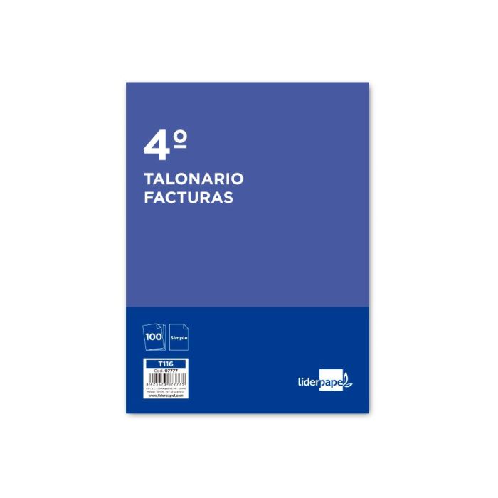 Talonario Liderpapel Facturas Cuarto -Con Iva- 116 10 unidades 1