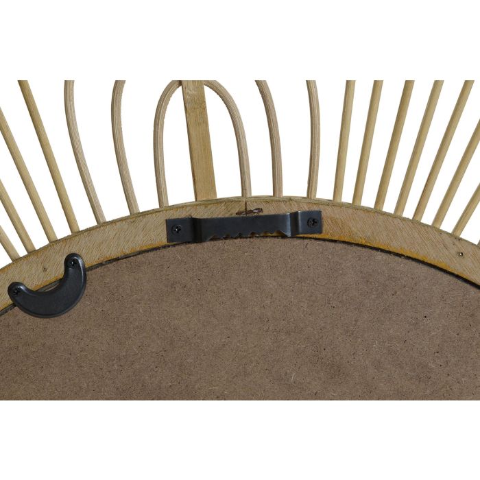 DKD Home Decor Espejo Scandi Natural Bambú Cristal 2 x 80 x 80 cm 3