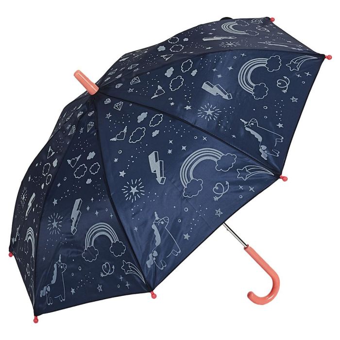 Entre Temps Paraguas Infantil Fosforescente Entre Temps Constelaciones Cohetes Unicornios Arcoiris 69cm 3