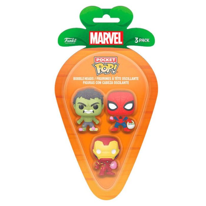 Blister 3 figuras Carrot Pocket POP Marvel Spiderman Hulk Iron Man Pascua 0 Blister 3 figuras Carrot Pocket POP Marvel Spiderman Hulk Iron Man Pascua 0