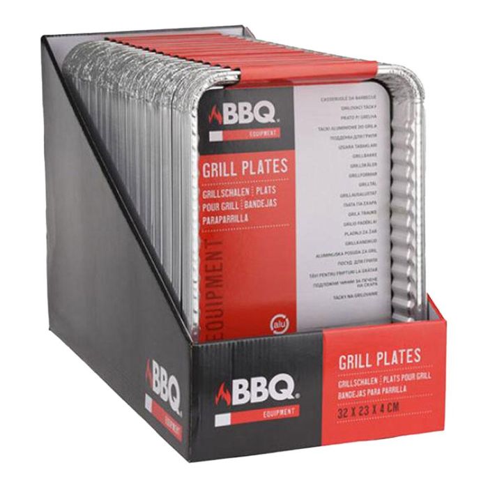 Pack de 5 bandejas desechables rectangulares para barbacoa 32x23x4 cm 2 Pack de 5 bandejas desechables rectangulares para barbacoa 32x23x4 cm 2