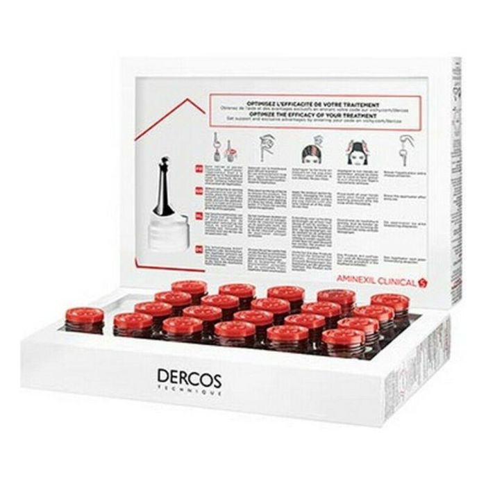 Vichy Dercos Aminexil Clinical 5 Tratamiento Anticaída Mujer. Fortalece el anclaje y estimula el crecimiento del cabello. 21 Monodosis x 6 ml. 2