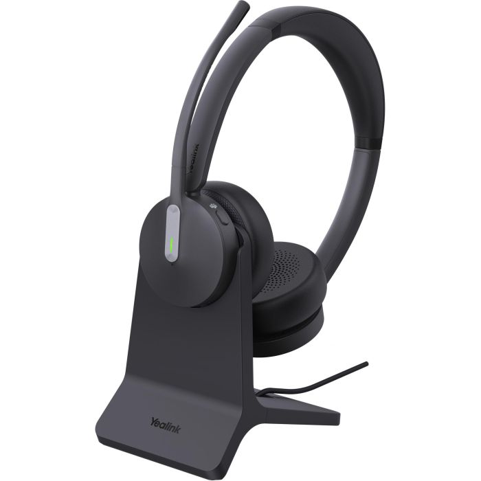 Yealink BH70 Dual Auriculares Bluetooth Teams USB-A con base de carga y soporte - Binaural, Cancelación de Ruido Activo